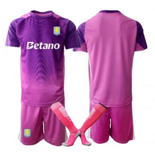Otroški Nogometni dresi Aston Villa Vratar Tretji 2025-26 Kratek Rokav (+ Kratke hlače)